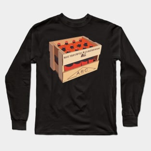 Hand Drawn New Zealand Crate - Orange Long Sleeve T-Shirt